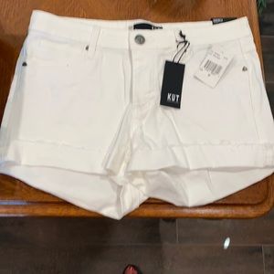 White Kut from the Kloth cuffed denim shorts